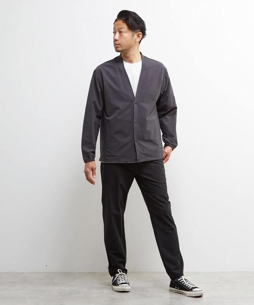 MEN'S MELROSE（メンズメルローズ）の「ミニリップクールドッツ ノーカラーライトブルゾン（ブルゾン・メンズ・カーキ/チャコールグレー/ネイビー・3/4）」の10枚目の写真