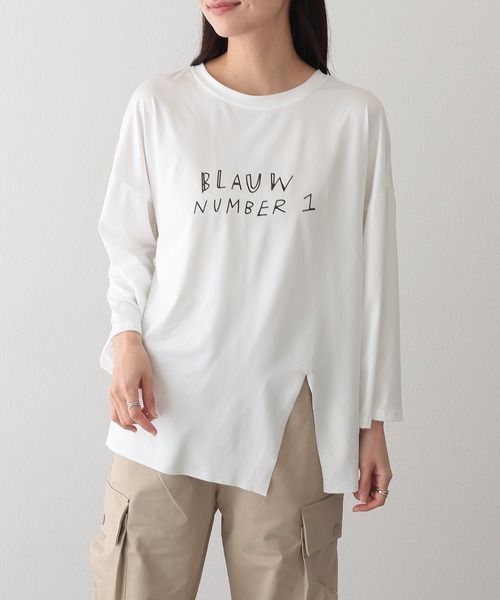 Lace Ladies(レースレディース)の「ロゴプリント スリット入り オーバーサイズ 長袖 Tシャツ(Tシャツ/カットソー・レディース・ホワイト/イエロー/ブラック・XL/M)」の18枚目の写真