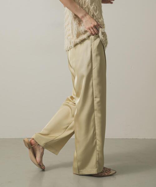 SENSE OF PLACE by URBAN RESEARCH（センスオブプレイスバイアーバンリサーチ）の「ツイルサテンパンツ（その他パンツ・レディース・チャコールグレー/ブルー/ベージュ・MEDIUM/SMALL）」の14枚目の写真
