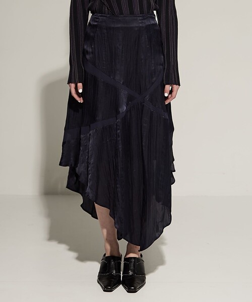 AKANE UTSUNOMIYA(アカネウツノミヤ)の「【AKANE UTSUNOMIYA/アカネウツノミヤ】SAO-FSK36-2003/アシンメトリースカート(スカート・レディース・ネイビー・36/38)」の9枚目の写真