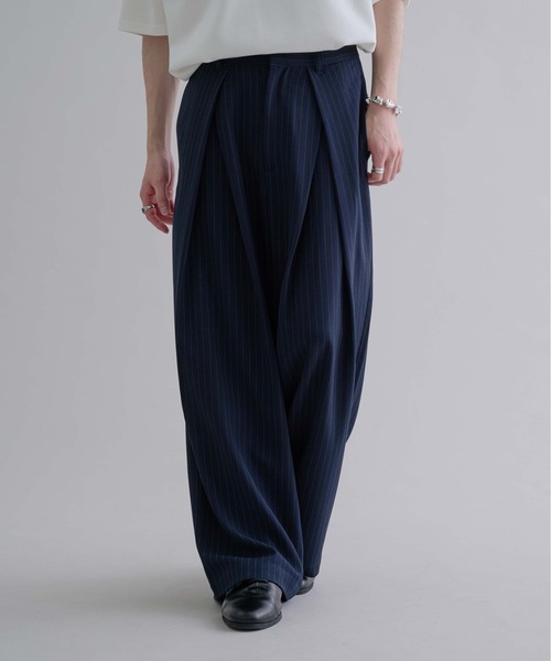 【完売品】SINSS ワイドテーパード 2タックスラックス Two tuck wide straight slacks / 2タックワイドストレート