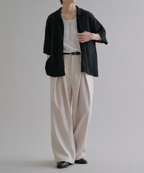 80s90s デッドストック モヘア混 2タック ワイド スラックス　w76 646fb6f345c0af38a91d548764eaae