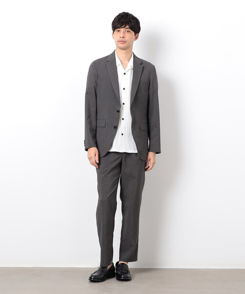 COMME CA ISM（コムサイズム）の「【セットアップ対応】リネンライク ポリエステル テーパードパンツ（スーツパンツ・メンズ・カーキ/ブラック/ベージュ・SMALL/X-LARGE/LARGE/MEDIUM）」の5枚目の写真