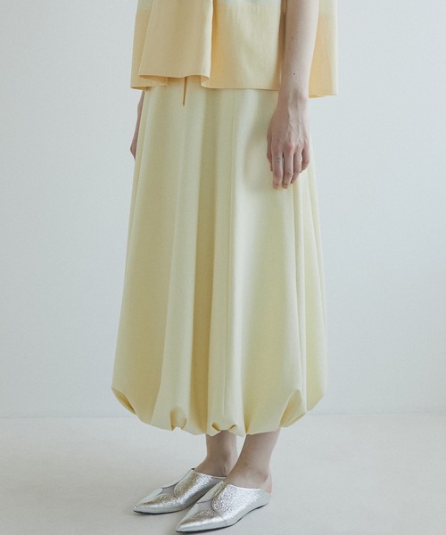 新品 ENFOLD BALLOON-SKIRT バルーンスカート グリーン 36 ENFOLD(エンフォルド)｜DICROS SOLO Twill 立体バルーン SK