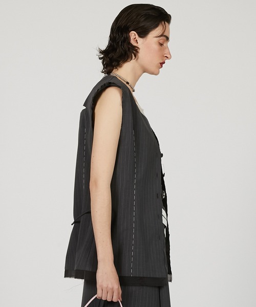 PRANK PROJECT(プランクプロジェクト)の「ピンストライプ2WAYトップ / 2Way Top(その他アウター・レディース・グレー/ブラック・FREE)」の12枚目の写真