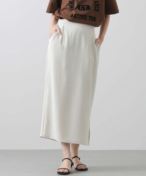 Gready Brilliant（グレディブリリアン）の「カルゼワッシャータイトスカート（スカート・レディース・ネイビー/アイボリー・FREE）」の3枚目の写真