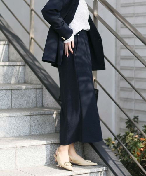 Gready Brilliant（グレディブリリアン）の「カルゼワッシャータイトスカート（スカート・レディース・ネイビー/アイボリー・FREE）」の20枚目の写真