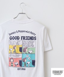 PEANUTS（ピーナッツ）の「PEANUTS 刺繍＆プリントTシャツ（Tシャツ/カットソー）」