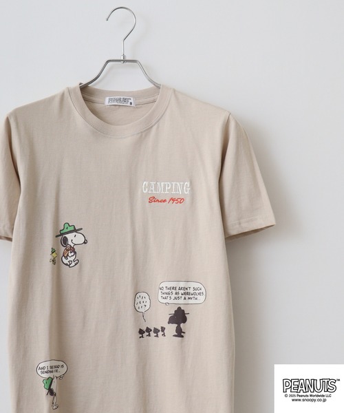 PEANUTS(ピーナッツ)の「PEANUTS 刺繍&プリントTシャツ(Tシャツ/カットソー・メンズ・ホワイト系1/ピンクベージュ/ホワイト系/ブラック/サックスブルー/ネイビー/ブラック系/ライトパープル/ライトカーキ/ホワイト/ライトグリーン/サーモンピンク/ピンク系/ホワイト系4/ベージュ系/ブラック系1/ホワイト系6/グリーン/チャコール/スミクロ/ピンク系1/パープル系/ホワイト系3/ネイビー系/ライトグリーン系/チャコールグレー/ホワイト系5/ベージュ系1/ブラック系2/ホワイト系2/グレイッシュベージュ・M/LL/S/L)」の17枚目の写真