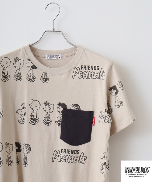 PEANUTS(ピーナッツ)の「PEANUTS 刺繍&プリントTシャツ(Tシャツ/カットソー・メンズ・ホワイト系1/ピンクベージュ/ホワイト系/ブラック/サックスブルー/ネイビー/ブラック系/ライトパープル/ライトカーキ/ホワイト/ライトグリーン/サーモンピンク/ピンク系/ホワイト系4/ベージュ系/ブラック系1/ホワイト系6/グリーン/チャコール/スミクロ/ピンク系1/パープル系/ホワイト系3/ネイビー系/ライトグリーン系/チャコールグレー/ホワイト系5/ベージュ系1/ブラック系2/ホワイト系2/グレイッシュベージュ・M/LL/S/L)」の18枚目の写真