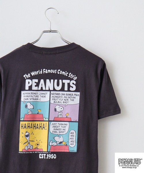 PEANUTS(ピーナッツ)の「PEANUTS 刺繍&プリントTシャツ(Tシャツ/カットソー・メンズ・ホワイト系1/ピンクベージュ/ホワイト系/ブラック/サックスブルー/ネイビー/ブラック系/ライトパープル/ライトカーキ/ホワイト/ライトグリーン/サーモンピンク/ピンク系/ホワイト系4/ベージュ系/ブラック系1/ホワイト系6/グリーン/チャコール/スミクロ/ピンク系1/パープル系/ホワイト系3/ネイビー系/ライトグリーン系/チャコールグレー/ホワイト系5/ベージュ系1/ブラック系2/ホワイト系2/グレイッシュベージュ・M/LL/S/L)」の15枚目の写真