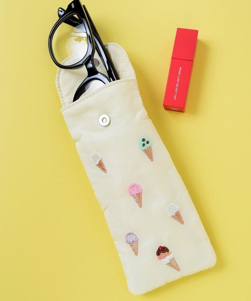 Flowering（フラワーリング）の「ガーリー刺しゅう/メガネケース（メガネ・レディース・パープル/ブルー/アイボリー・FREE）」の6枚目の写真