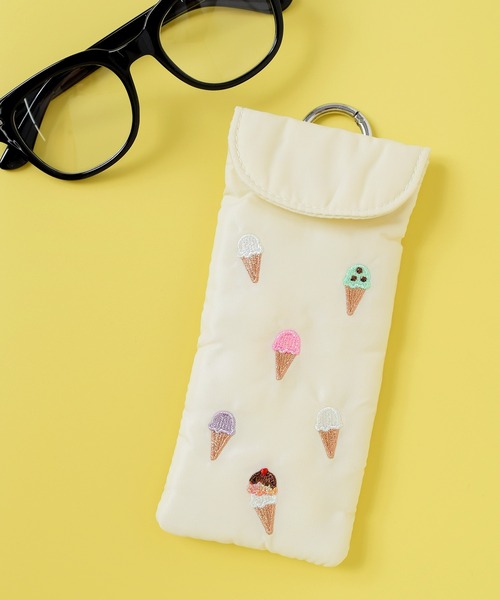 Flowering（フラワーリング）の「ガーリー刺しゅう/メガネケース（メガネ・レディース・パープル/ブルー/アイボリー・FREE）」の7枚目の写真