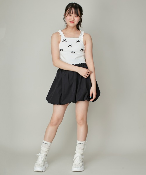 JENNI love(ジェニィラブ)の「バルーンスカパン(スカート・キッズ・ブラック/グレー/オフホワイト・130cm/140cm/150cm/160cm)」の14枚目の写真