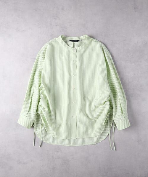 HONEYSUCKLE ROSE(ハニーサックルローズ)の「HONEYSUCKLE ROSE(ハニーサックルローズ)ストライプドロストシャツ(シャツ/ブラウス・レディース・ネイビー/グリーン/ブラック・M/L)」の15枚目の写真