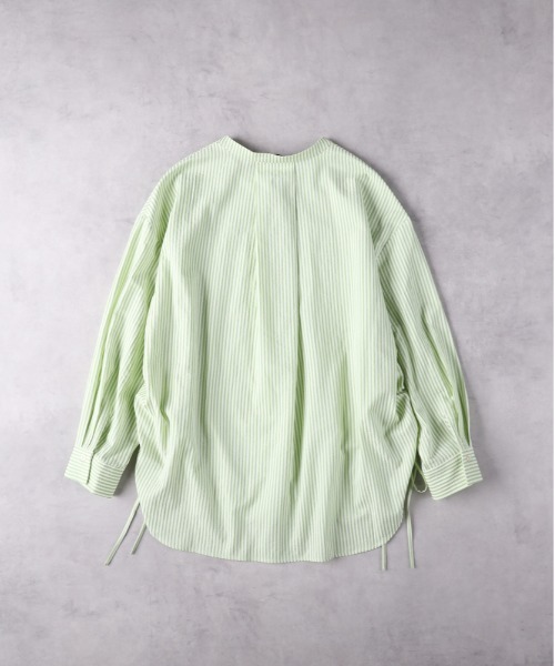 HONEYSUCKLE ROSE（ハニーサックルローズ）の「【HONEYSUCKLE ROSE】ストライプドロストシャツ（シャツ/ブラウス・レディース・ネイビー/グリーン/ブラック・M/L）」の10枚目の写真