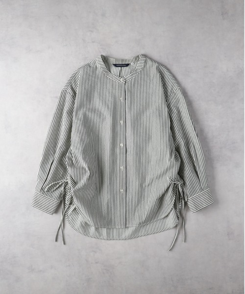 HONEYSUCKLE ROSE（ハニーサックルローズ）の「【HONEYSUCKLE ROSE】ストライプドロストシャツ（シャツ/ブラウス・レディース・ネイビー/グリーン/ブラック・M/L）」の20枚目の写真