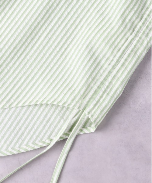 HONEYSUCKLE ROSE（ハニーサックルローズ）の「【HONEYSUCKLE ROSE】ストライプドロストシャツ（シャツ/ブラウス・レディース・ネイビー/グリーン/ブラック・M/L）」の14枚目の写真