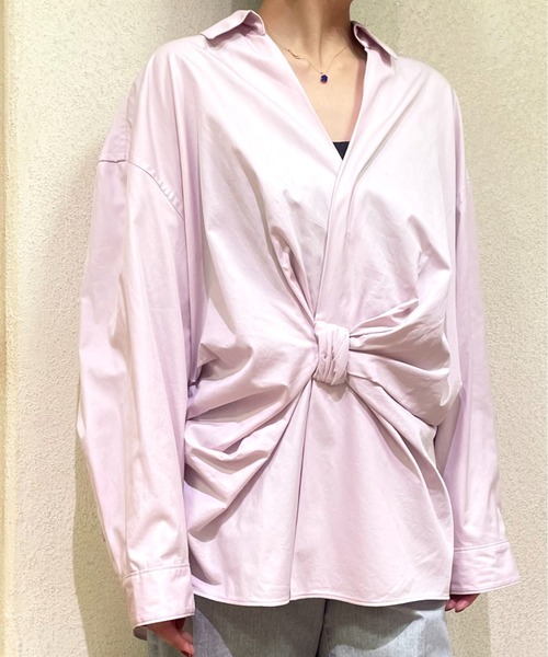 JNBY / ジェーエヌビーワイ Ribbon Detail Pullover Shirt / リボンプルオーバーシャツブラウス セール】Ribbon Detail Pullover Shirt / リボンプルオーバー