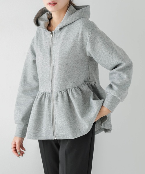 セール】ペプラムフリルジップパーカー（パーカー）｜lesperance（レス