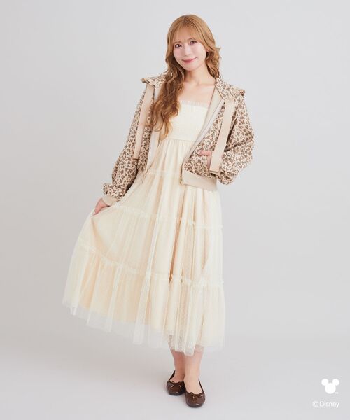 Areeam（アリーム）の「チュールティアードキャミワンピース（ワンピース・レディース・ライトパープル/ライトベージュ・FREE）」の3枚目の写真