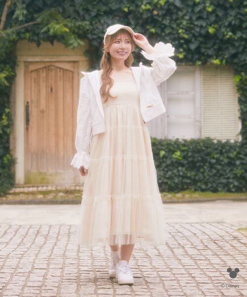 Areeam（アリーム）の「チュールティアードキャミワンピース（ワンピース・レディース・ライトパープル/ライトベージュ・FREE）」の7枚目の写真