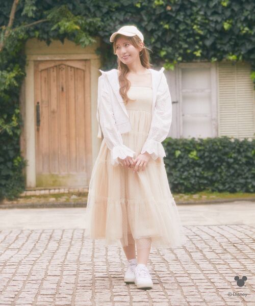 Areeam（アリーム）の「チュールティアードキャミワンピース（ワンピース・レディース・ライトパープル/ライトベージュ・FREE）」の8枚目の写真