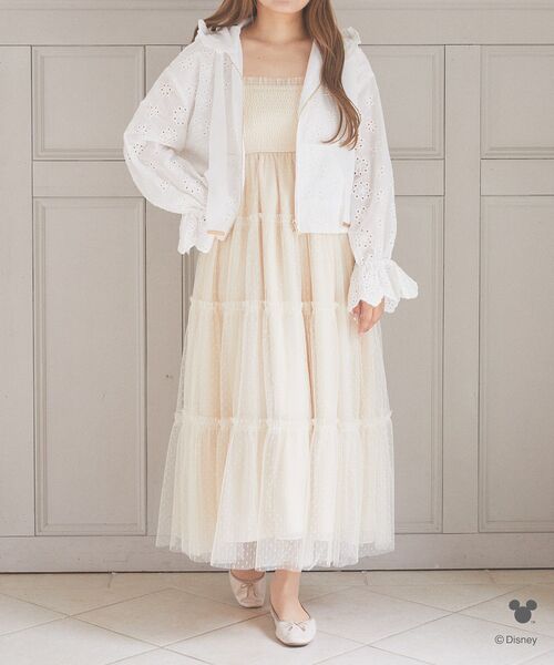 Areeam（アリーム）の「チュールティアードキャミワンピース（ワンピース・レディース・ライトパープル/ライトベージュ・FREE）」の9枚目の写真