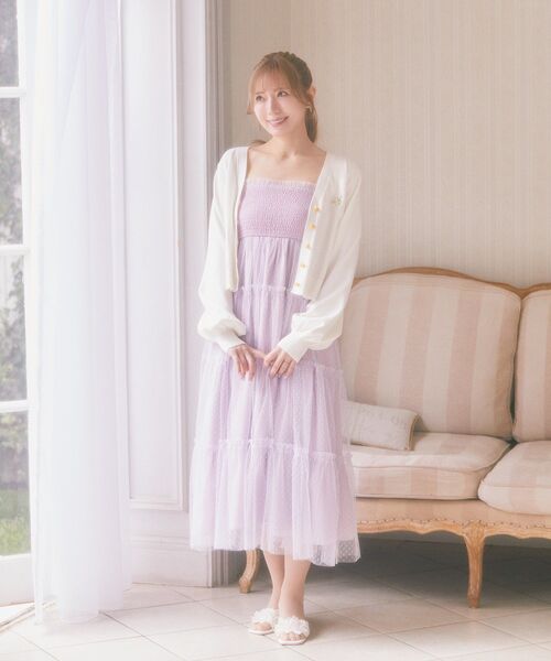 Areeam（アリーム）の「チュールティアードキャミワンピース（ワンピース・レディース・ライトパープル/ライトベージュ・FREE）」の12枚目の写真