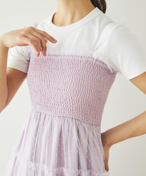Areeam（アリーム）の「チュールティアードキャミワンピース（ワンピース・レディース・ライトパープル/ライトベージュ・FREE）」の19枚目の写真