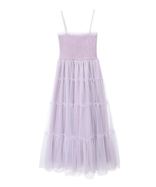 Areeam（アリーム）の「チュールティアードキャミワンピース（ワンピース・レディース・ライトパープル/ライトベージュ・FREE）」の20枚目の写真