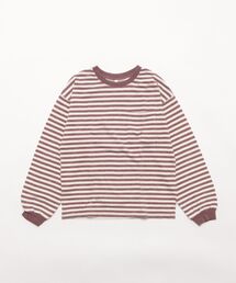 Rylee + Cru（ライリーアンドクルー）の「RELAXED LONG SLEEVE TEE || PLUM STRIPE（その他ベビー用品）」