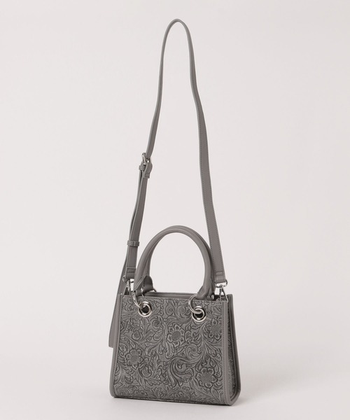 Flowerエンボスミニトートバッグ(HARE)（ショルダーバッグ）｜HARE