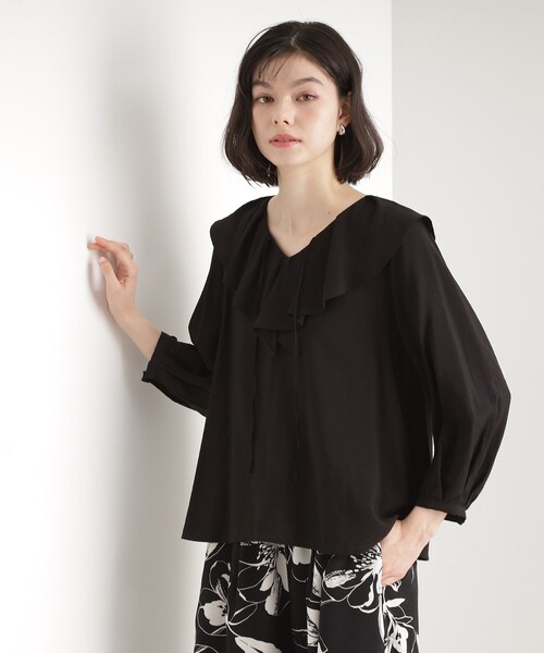 THE SHOP TK (ザ ショップ ティーケー )の「ラッフルカラーブラウス【洗濯機OK】(シャツ/ブラウス・レディース・アイボリー/ブラック/ベビーピンク・12/13)」の14枚目の写真