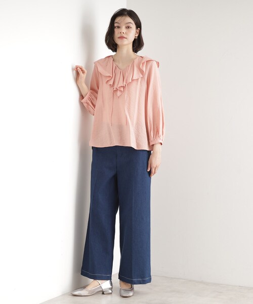 THE SHOP TK (ザ ショップ ティーケー )の「ラッフルカラーブラウス【洗濯機OK】(シャツ/ブラウス・レディース・アイボリー/ブラック/ベビーピンク・12/13)」の22枚目の写真