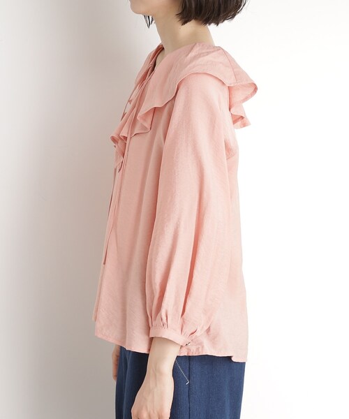 THE SHOP TK (ザ ショップ ティーケー )の「ラッフルカラーブラウス【洗濯機OK】(シャツ/ブラウス・レディース・アイボリー/ブラック/ベビーピンク・12/13)」の7枚目の写真