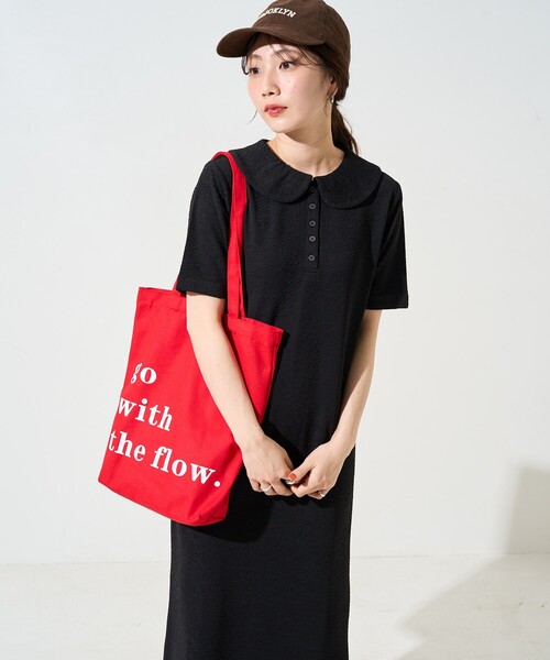 新品未使用タグ付★FREAK’S STOREフクレジャガード ポロ襟ワンピース FREAK'S STORE/フクレジャガード ポロ襟 半袖 ワンピース【限定