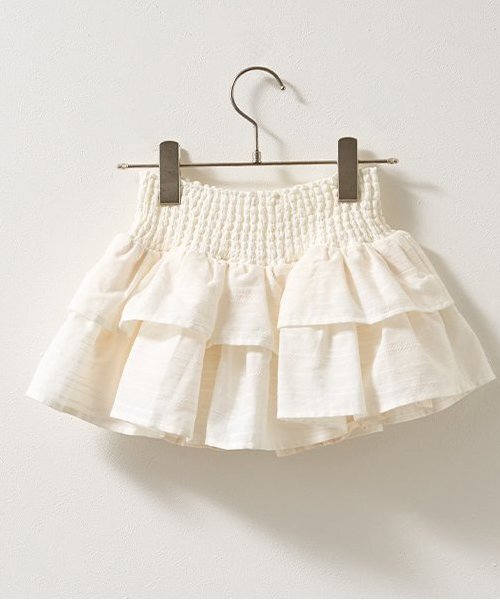 Lycee mine（リセマイン）の「シャーリングティアードスカート(インパン付き)（スカート・キッズ・オフホワイト/ラベンダー/ミント/ブラック・120cm/150cm/100cm/130cm/140cm/110cm）」の22枚目の写真