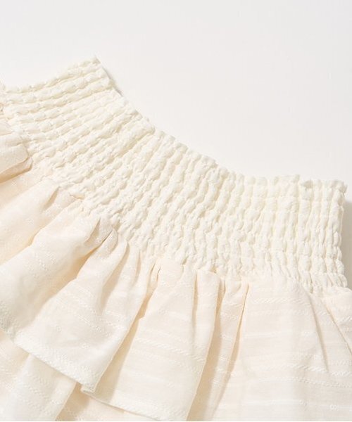 Lycee mine（リセマイン）の「シャーリングティアードスカート(インパン付き)【子供服】【キッズ】【女の子】（スカート・キッズ・オフホワイト/ラベンダー/ミント/ブラック・120cm/150cm/100cm/130cm/140cm/110cm）」の9枚目の写真