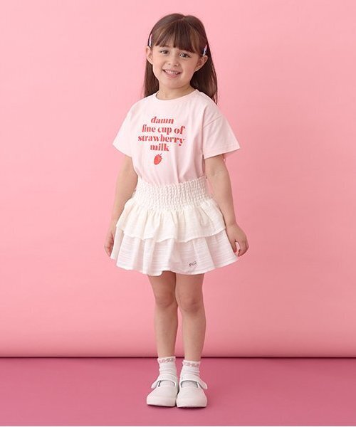 Lycee mine（リセマイン）の「シャーリングティアードスカート(インパン付き)【子供服】【キッズ】【女の子】（スカート・キッズ・オフホワイト/ラベンダー/ミント/ブラック・120cm/150cm/100cm/130cm/140cm/110cm）」の13枚目の写真