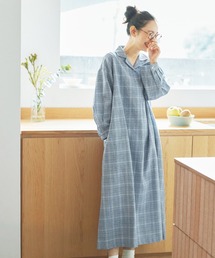 and myera | ａｎｄ　ｍｙｅｒａ　青いグレンチェックワンピース(ワンピース)