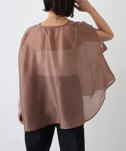 Floran（フローラン）の「サマーシアーブラウス（シャツ/ブラウス・レディース・ミント/オフホワイト/ブラウン/ベージュ・MEDIUM）」の10枚目の写真