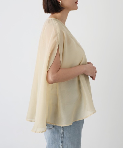 Floran（フローラン）の「サマーシアーブラウス（シャツ/ブラウス・レディース・ミント/オフホワイト/ブラウン/ベージュ・MEDIUM）」の19枚目の写真