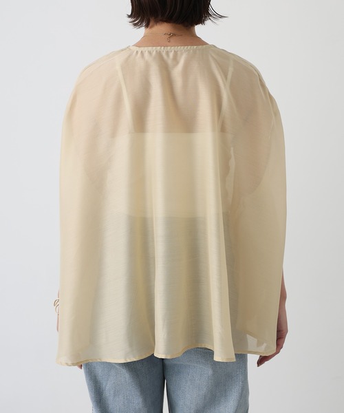 Floran（フローラン）の「サマーシアーブラウス（シャツ/ブラウス・レディース・ミント/オフホワイト/ブラウン/ベージュ・MEDIUM）」の20枚目の写真