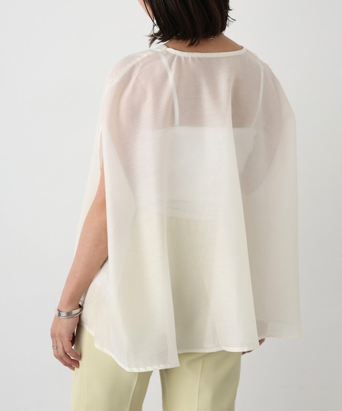 Floran（フローラン）の「サマーシアーブラウス（シャツ/ブラウス・レディース・ミント/オフホワイト/ブラウン/ベージュ・MEDIUM）」の7枚目の写真