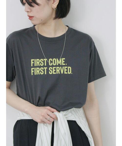 Samansa Mos2 blue（サマンサモスモスブルー）の「プリントTシャツ（Tシャツ/カットソー・レディース・チャコールグレー/サックスブルー/オフホワイト/シルバーグレー/ラベンダー・F）」の6枚目の写真