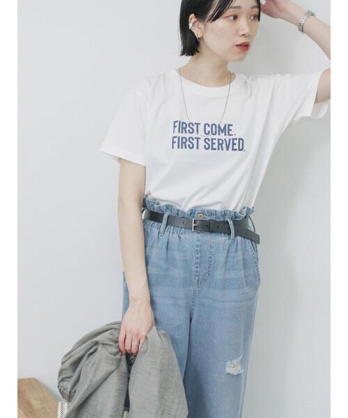 Samansa Mos2 blue（サマンサモスモスブルー）の「プリントTシャツ（Tシャツ/カットソー・レディース・チャコールグレー/サックスブルー/オフホワイト/シルバーグレー/ラベンダー・F）」の8枚目の写真