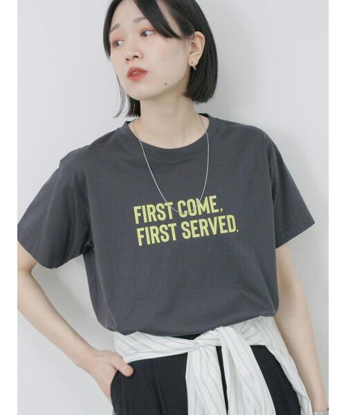 Samansa Mos2 blue（サマンサモスモスブルー）の「プリントTシャツ（Tシャツ/カットソー・レディース・チャコールグレー/サックスブルー/オフホワイト/シルバーグレー/ラベンダー・F）」の12枚目の写真