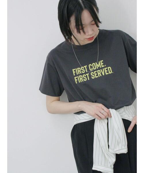 Samansa Mos2 blue（サマンサモスモスブルー）の「プリントTシャツ（Tシャツ/カットソー・レディース・チャコールグレー/サックスブルー/オフホワイト/シルバーグレー/ラベンダー・F）」の13枚目の写真