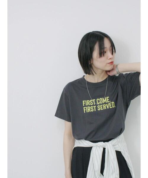 Samansa Mos2 blue（サマンサモスモスブルー）の「プリントTシャツ（Tシャツ/カットソー・レディース・チャコールグレー/サックスブルー/オフホワイト/シルバーグレー/ラベンダー・F）」の14枚目の写真